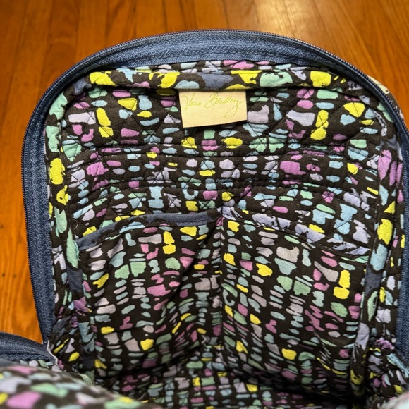 Vera Bradley Blue and Yellow Floral Backpack - Picture 7 of 14